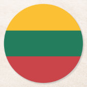 リトアニア国旗 ラウンドペーパーコースター (正面)