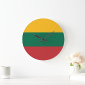 リトアニア国旗 ラージ壁時計 (ホーム)