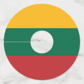 リトアニア国旗 ワイングラスタグ (正面)