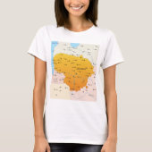 リトアニア地図 Tシャツ (正面)