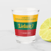 リトアニア独立記念日の国旗 ショットグラス (正面)