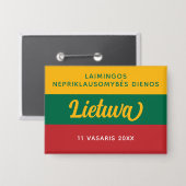 リトアニア独立記念日の国旗 缶バッジ (正面/裏面)
