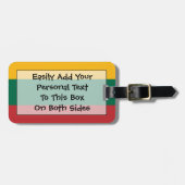 リトアニア簡単ID個人用フラグ ラゲッジタグ (正面横)