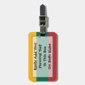 リトアニア簡単ID個人用フラグ ラゲッジタグ (正面縦)