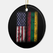 リトアニア米国国旗リトアニアリエトゥヴァ セラミックオーナメント (左)