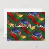 リトアニア系アメリカ国旗 ポストカード (正面/裏面)