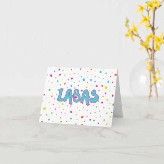 リトアニア語ラバ語 カード (黄色い花)