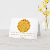 リトアニア語諺の機会感動的引用文 カード (黄色い花)