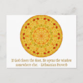 リトアニア語諺の機会感動的引用文 ポストカード (正面)