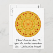 リトアニア語諺の機会感動的引用文 ポストカード (正面/裏面)