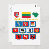 リトアニア郡旗 ポストカード (正面/裏面)