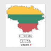 リトアニア魅力的国旗の地図 シール (シート)