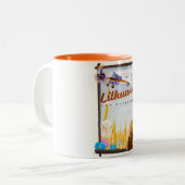 リトアニア – アドベンチャートラベルポスター ツートーンマグカップ (正面左)