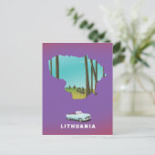 リトアニア イラスト 地図 旅行 ポスター ポストカード (スタンド正面)
