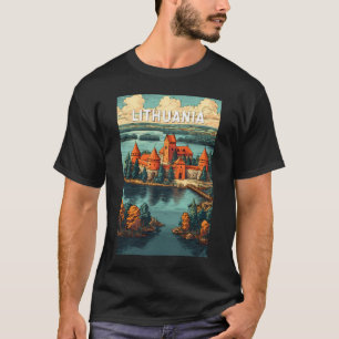 リトアニア イラスト 旅行 アート ヴィンテージ Tシャツ