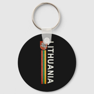 リトアニア スポーティー レトロ フラッグ リトアニア エンブレム キーホルダー