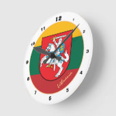リトアニア・ナイト・リトアニア国旗エレガント ラウンド壁時計 (傾斜)