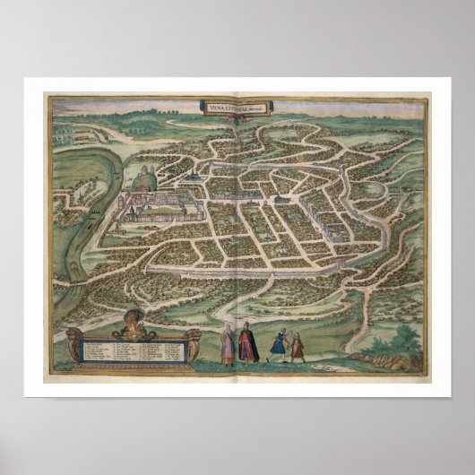 リトアニア,ビリニュスの地図, 'シヴィテス・オルビスT ポスター (正面)