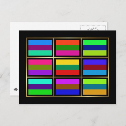 リトアニア・マルチフエ国旗のはがき ポストカード (正面/裏面)