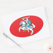 リトアニア/リトアニア国旗 楕円形シール (封筒)