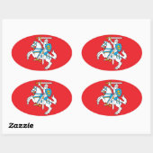 リトアニア/リトアニア国旗 楕円形シール (シート)