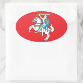 リトアニア/リトアニア国旗 楕円形シール (バッグ)