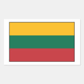 リトアニア – リトアニア国旗 長方形シール (正面)