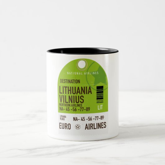 リトアニア ヴィリニュス 航空券 ツートーンマグカップ (中央)