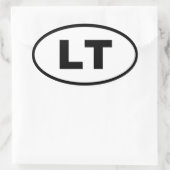 リトアニア – LT – ヨーロッパ 楕円形シール (バッグ)