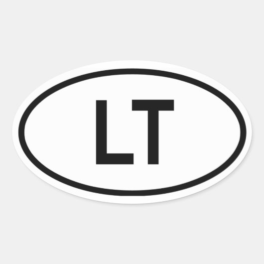 リトアニア「LT」 楕円形シール (正面)