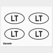 リトアニア「LT」 楕円形シール (シート)