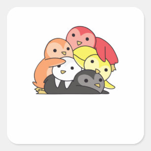 リトセクシャル国旗のプライドLgbtqかわいいペンギン スクエアシール