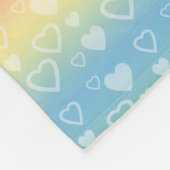 リトパーソナライズされたム体操のレインボーハートの名前 フリースブランケット (角)