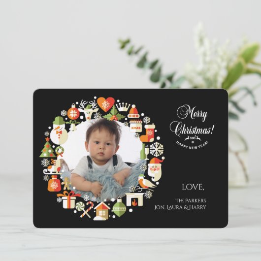 リトメリールクリスマスフォトホリデーカード シーズンカード (スタンド正面)