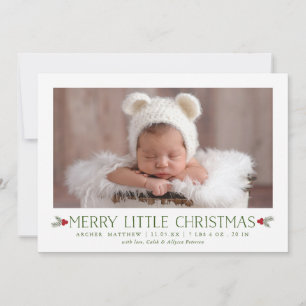 リトメリールクリスマス誕生発表新生児 シーズンカード