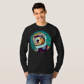 リトリバー用かわいいゴールデンレトリバー宇宙飛行士 Tシャツ (正面フル)