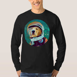 リトリバー用かわいいゴールデンレトリバー宇宙飛行士 Tシャツ