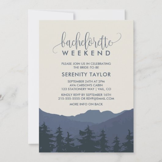リトリートザマウンテンズバチェロレッテ週末 招待状 (正面)