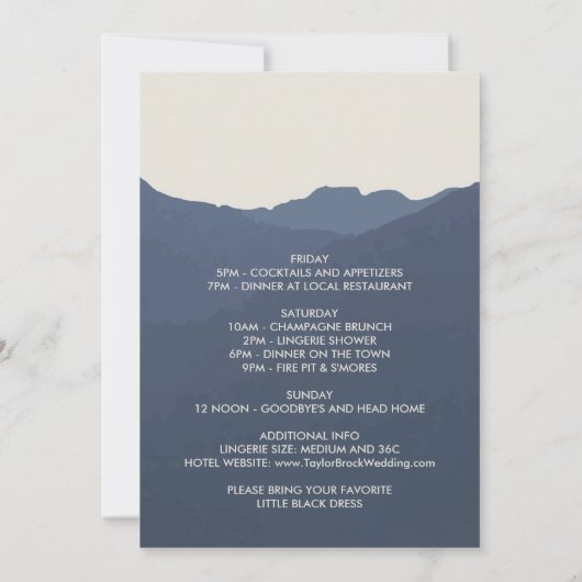 リトリートザマウンテンズバチェロレッテ週末 招待状 (裏面)