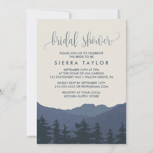 リトリートザマウンテンズブライダルシャワー 招待状 (正面)