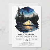 リトリート素朴キッズ誕生日招待状 招待状 (正面)