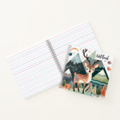 リトリート素朴 – 秋の鹿インザマウンテンパイン ノートブック (内部)