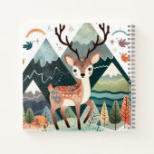 リトリート素朴 – 秋の鹿インザマウンテンパイン ノートブック (裏面)