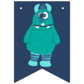 リトルおもしろいカートーンモンスターズ誕生日 バンティングフラッグ (第2の旗)