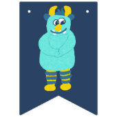 リトルおもしろいカートーンモンスターズ誕生日 バンティングフラッグ (第1の旗)