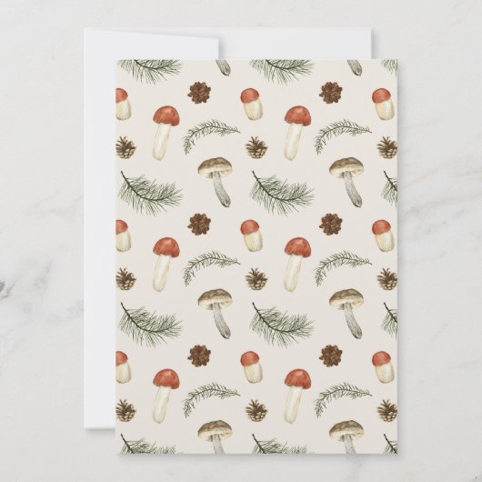 リトルおもしろいガイきのこビー男の子1歳の誕生日 招待状 (裏面)