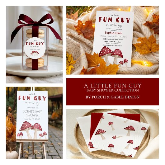 リトルおもしろいガイウッドランドウォーターカラーレッドキノコ スタンダードカクテルナプキン