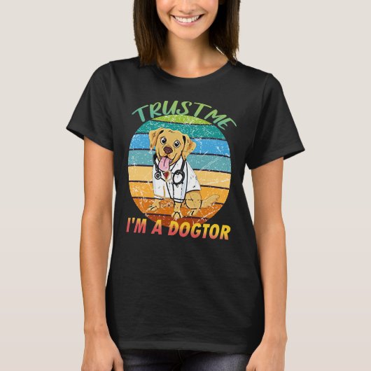 リトルおもしろいゴールデン・レトリバー私はDogtarを信頼 Tシャツ (正面)