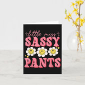 リトルおもしろいシ恋しく思ーパンツ新学期女子 カード (黄色い花)