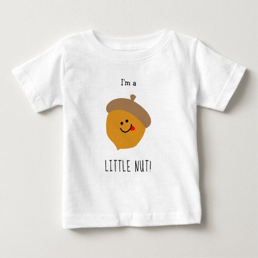 リトルおもしろいナットベビーアコーンカワイイ ベビーTシャツ (正面)